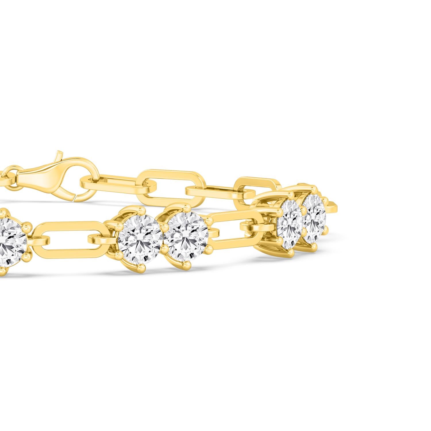 18K Yellow Gold Lab Grown Diamond BRACELET 4.20 ctw BR20373-4-7IN