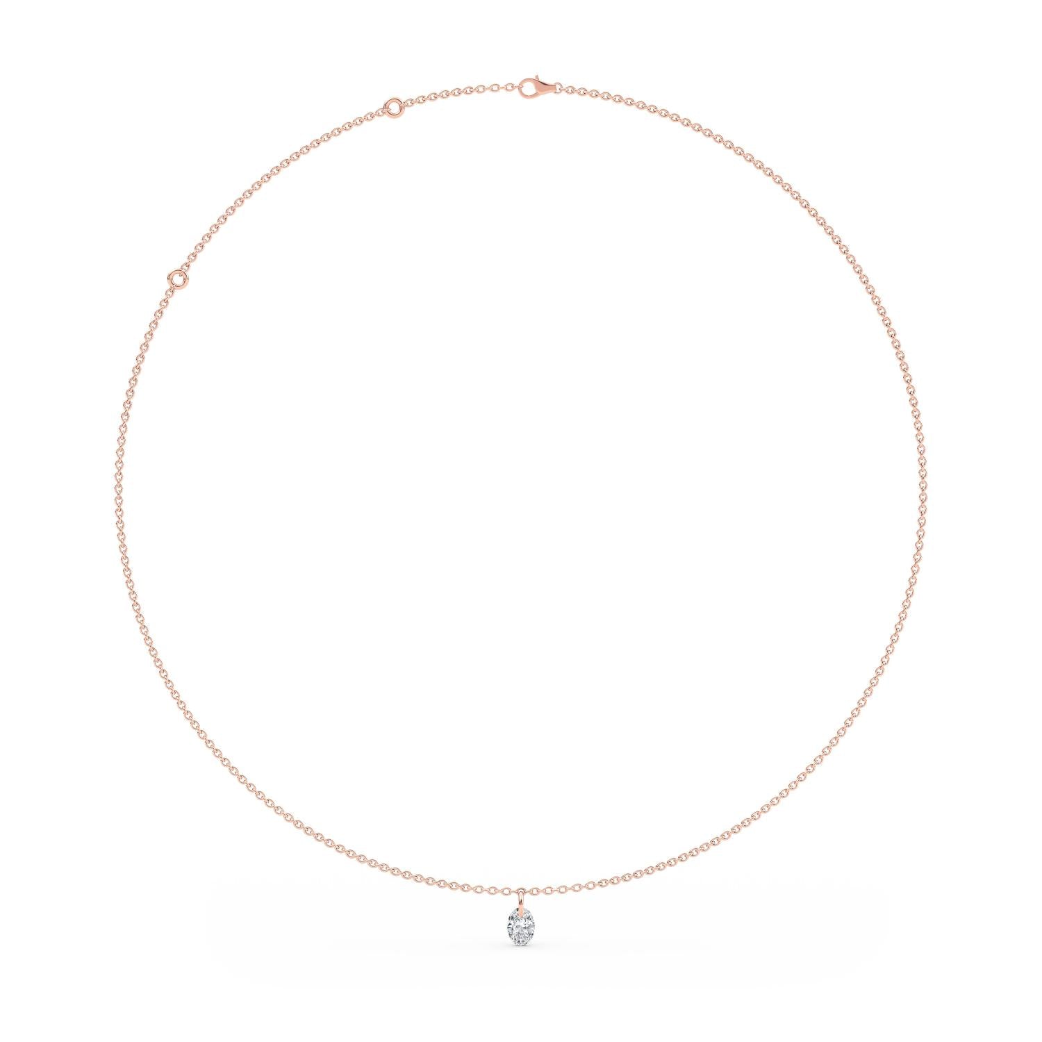 Lab Grown Diamond NECKLACE 0.72 ctw N08223OV-0.75CT-18IN