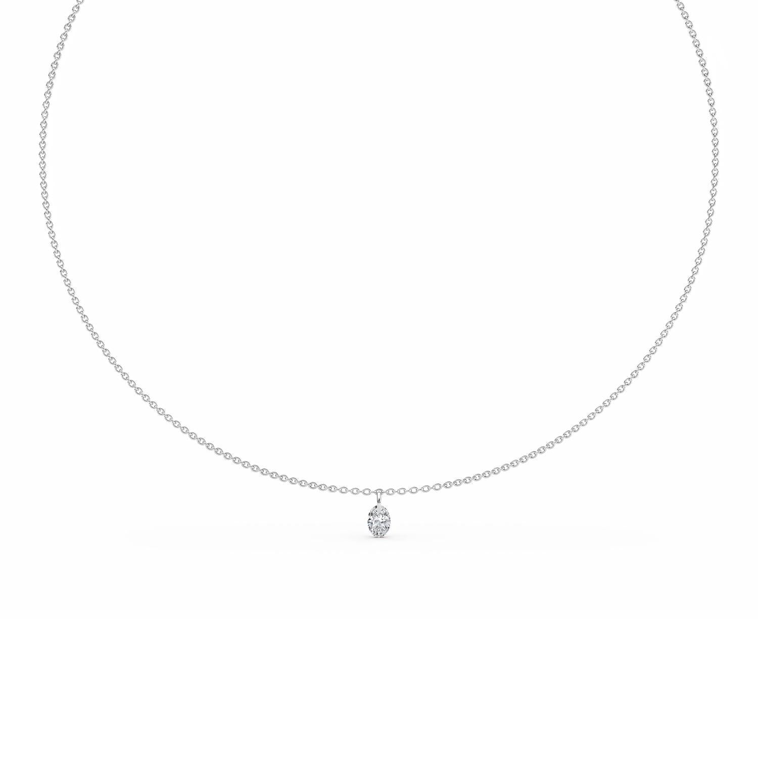 Lab Grown Diamond NECKLACE 0.72 ctw N08223OV-0.75CT-18IN