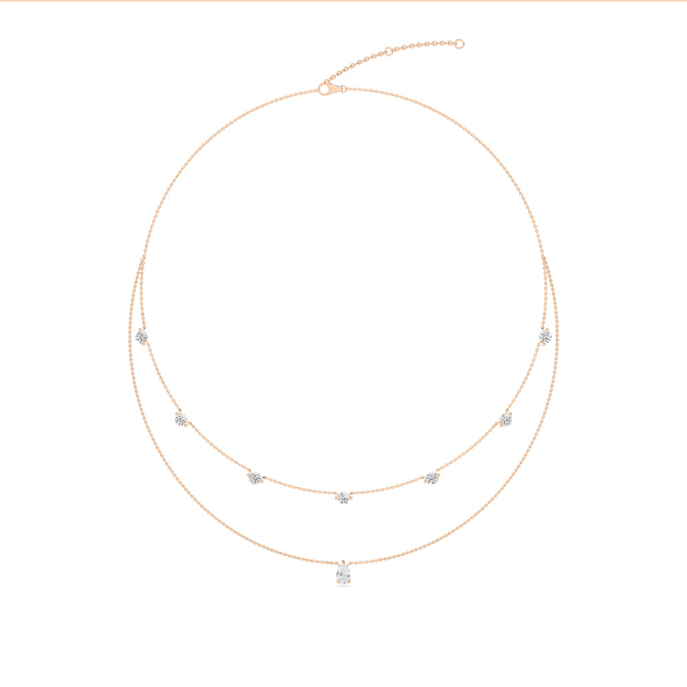 Lab Grown Diamond Layered Necklace N08231-2.15CT-18IN