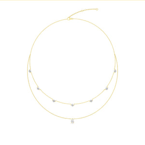 Lab Grown Diamond Layered Necklace N08231-2.15CT-18IN