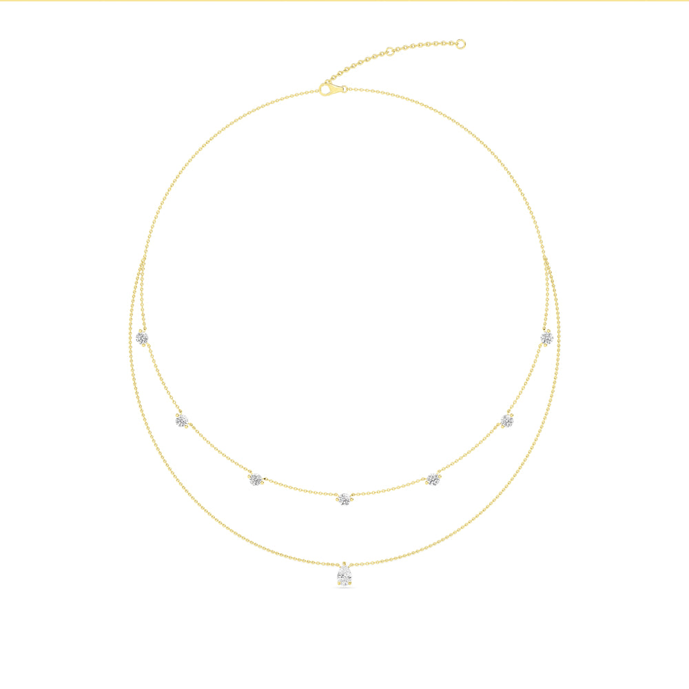 Lab Grown Diamond Layered Necklace N08231-2.15CT-18IN