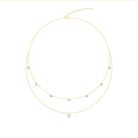 Lab Grown Diamond Layered Necklace N08231-2.15CT-18IN
