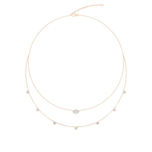 Lab Grown Diamond Layered Necklace N08234-1.15CT-18IN