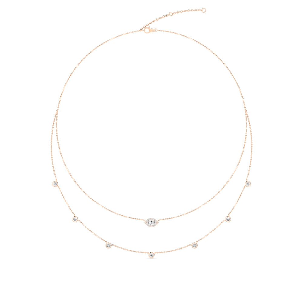 Lab Grown Diamond Layered Necklace N08234-1.15CT-18IN