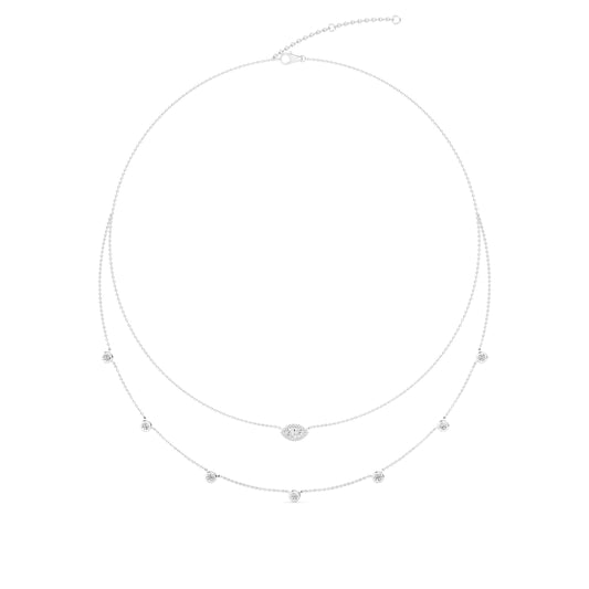 Lab Grown Diamond Layered Necklace N08234-1.15CT-18IN