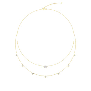 Lab Grown Diamond Layered Necklace N08234-1.15CT-18IN
