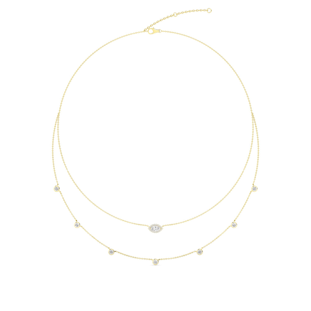 Lab Grown Diamond Layered Necklace N08234-1.15CT-18IN