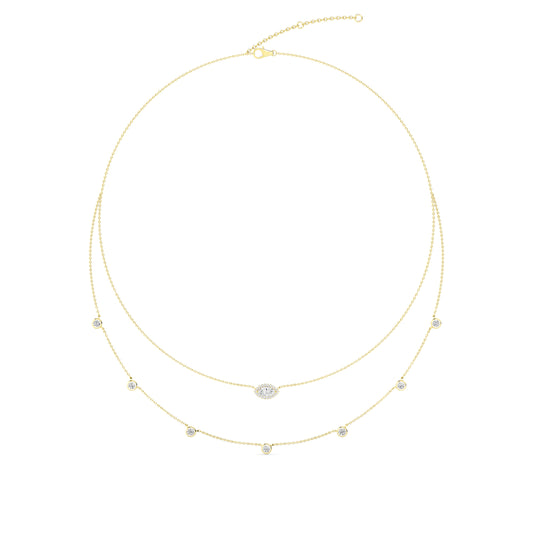 Lab Grown Diamond Layered Necklace N08234-1.15CT-18IN