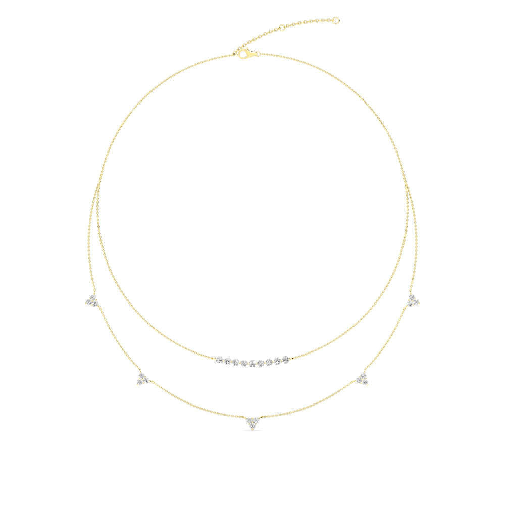 Lab Grown Diamond Layered Necklace N08235-2-18IN