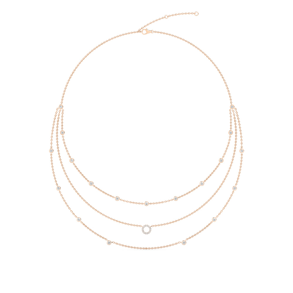 Lab Grown Diamond Layered Necklace N08238-1.25CT-18IN