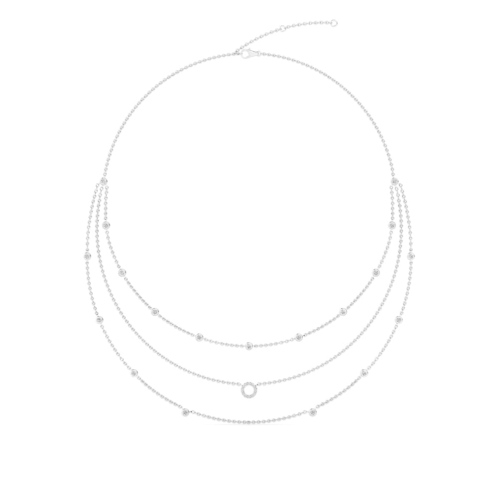 Lab Grown Diamond Layered Necklace N08238-1.25CT-18IN