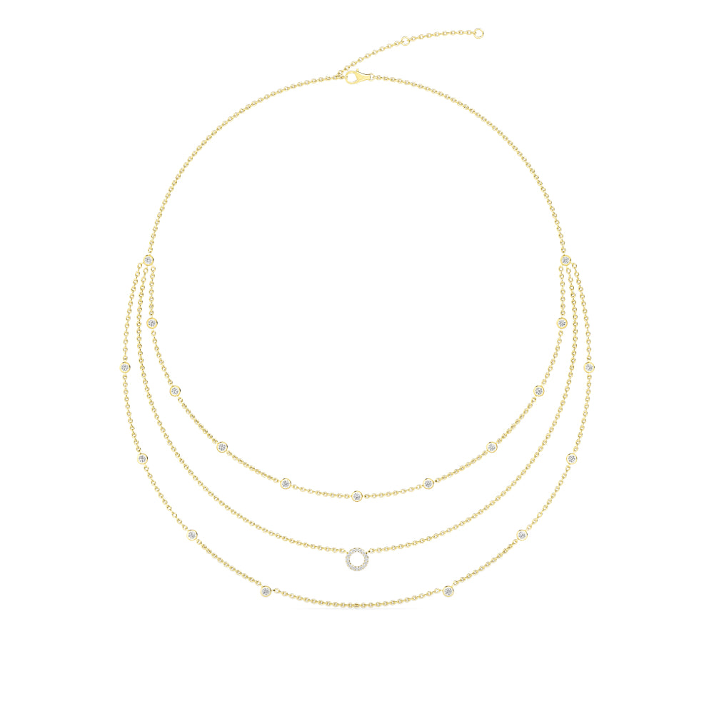 Lab Grown Diamond Layered Necklace N08238-1.25CT-18IN