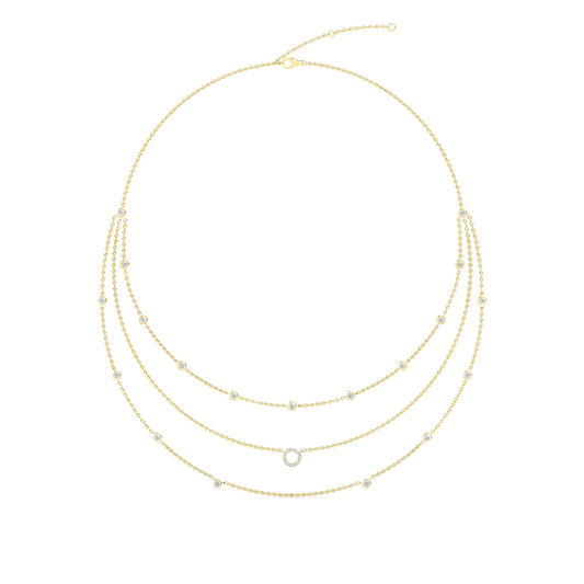 Lab Grown Diamond Layered Necklace N08238-1.25CT-18IN