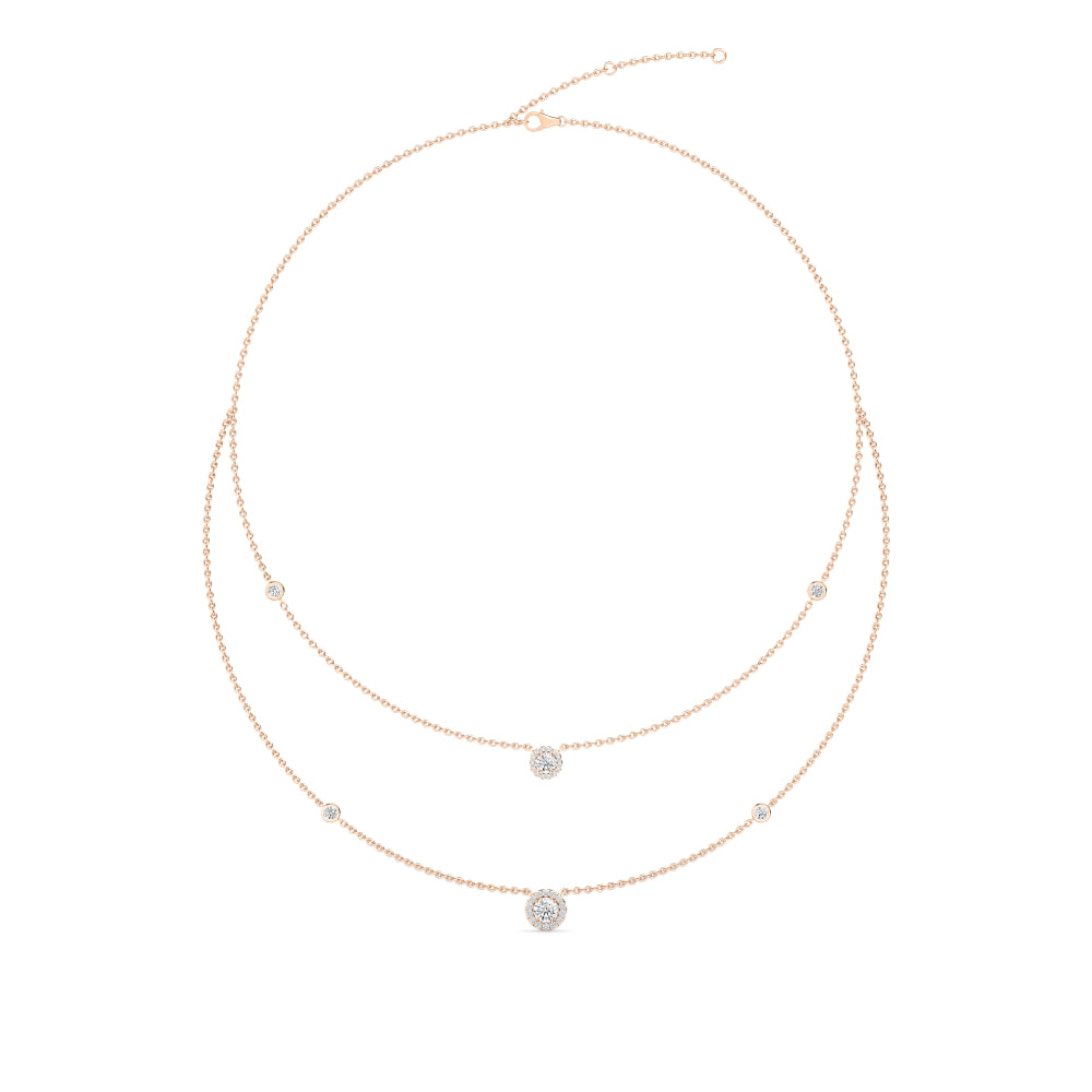 Lab Grown Diamond Layered Necklace N08239-1.38CT-18IN