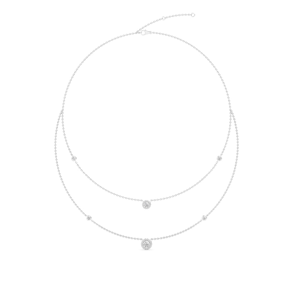 Lab Grown Diamond Layered Necklace N08239-1.38CT-18IN