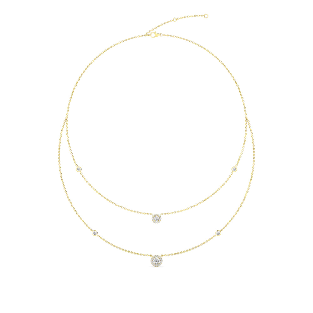 Lab Grown Diamond Layered Necklace N08239-1.38CT-18IN