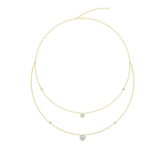 Lab Grown Diamond Layered Necklace N08239-1.38CT-18IN