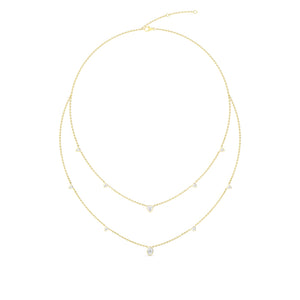 Lab Grown Diamond Layered Necklace N08243-1.5-18IN