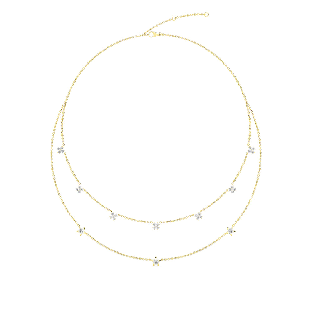 Lab Grown Diamond Layered Necklace N08244-1.75CT-18IN