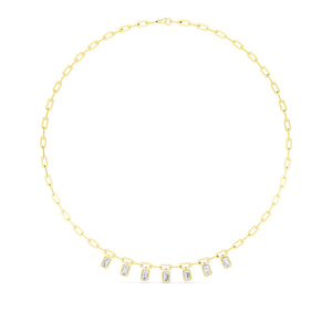 18K Yellow Gold Lab Grown Diamond Paper Clip Necklace N08247-3.75CT-18IN