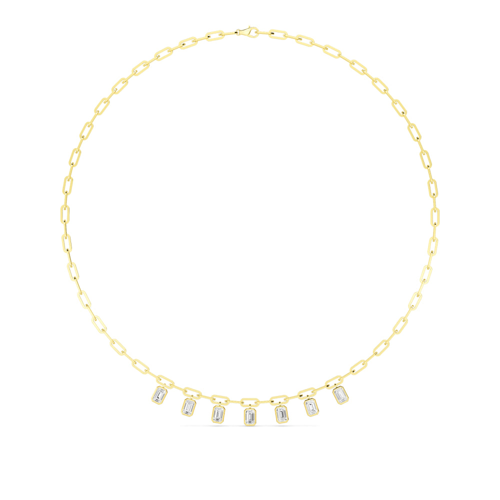 18K Yellow Gold Lab Grown Diamond Paper Clip Necklace N08247-3.75CT-18IN