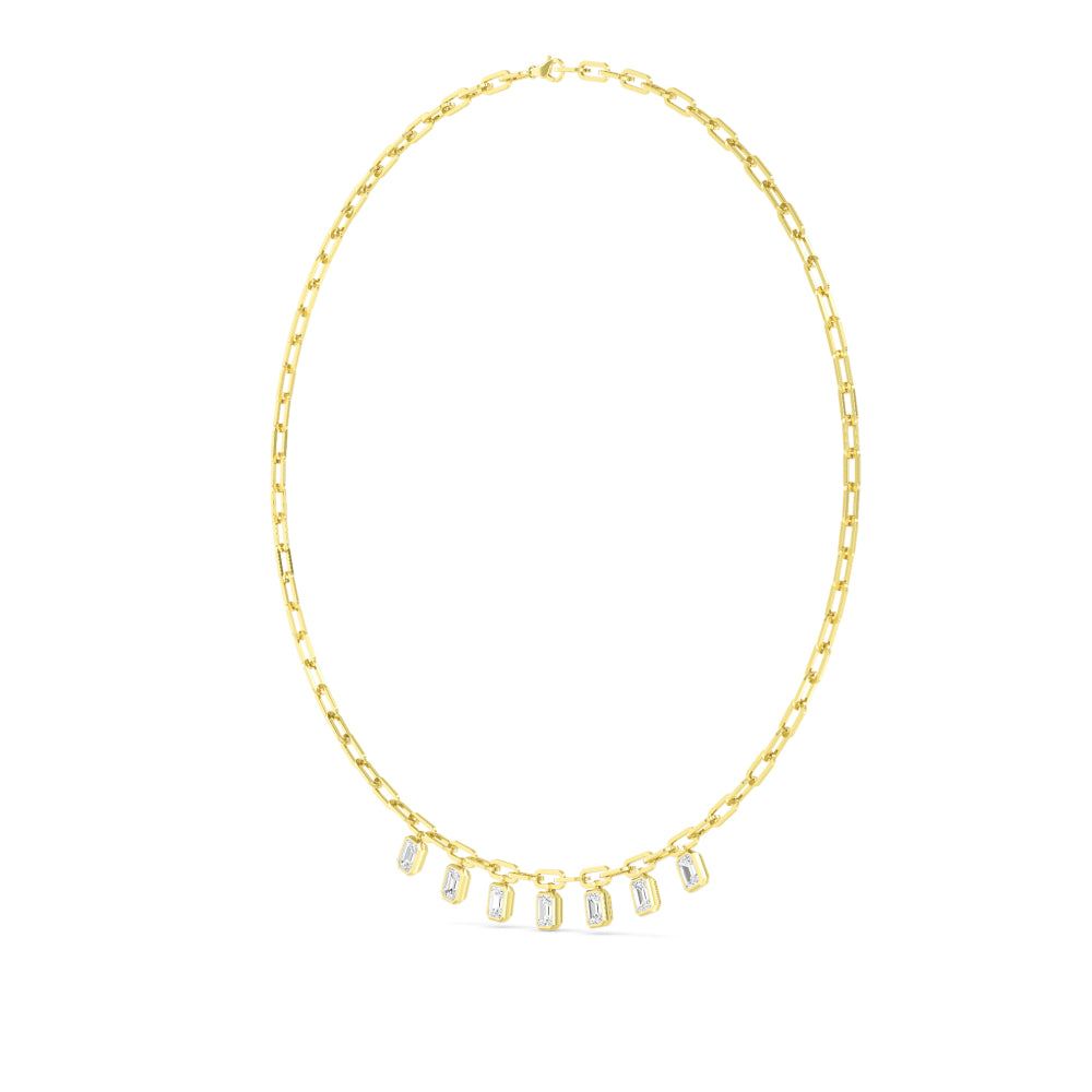 18K Yellow Gold Lab Grown Diamond Paper Clip Necklace N08247-3.75CT-18IN