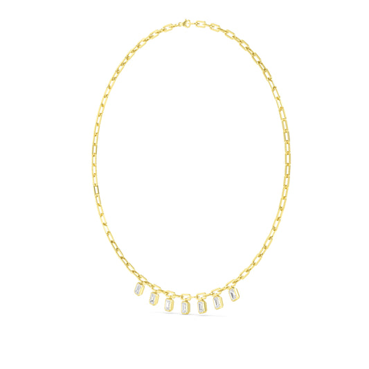 18K Yellow Gold Lab Grown Diamond Paper Clip Necklace N08247-3.75CT-18IN