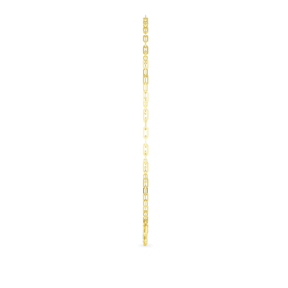 18K Yellow Gold Lab Grown Diamond Paper Clip Necklace N08247-3.75CT-18IN
