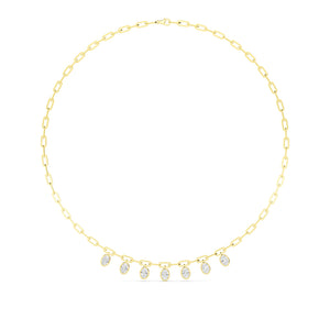 18K Yellow Gold Lab Grown Diamond Paper Clip Necklace N08248-3.75CT-18IN