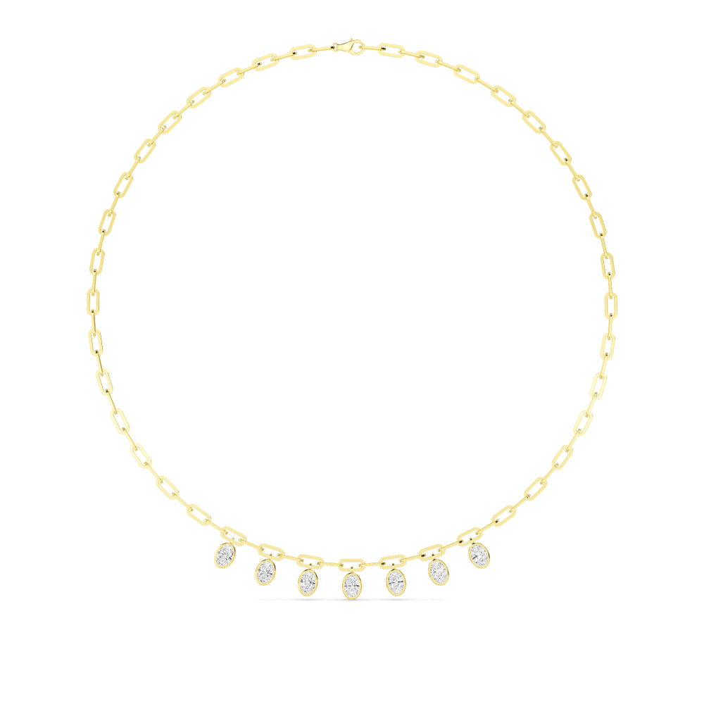 18K Yellow Gold Lab Grown Diamond Paper Clip Necklace N08248-3.75CT-18IN