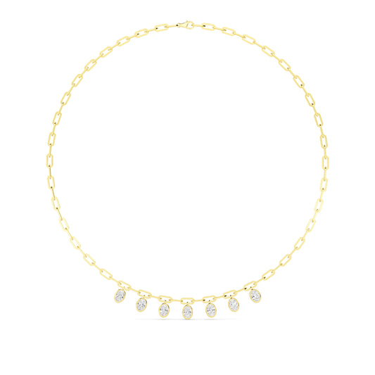 18K Yellow Gold Lab Grown Diamond Paper Clip Necklace N08248-3.75CT-18IN