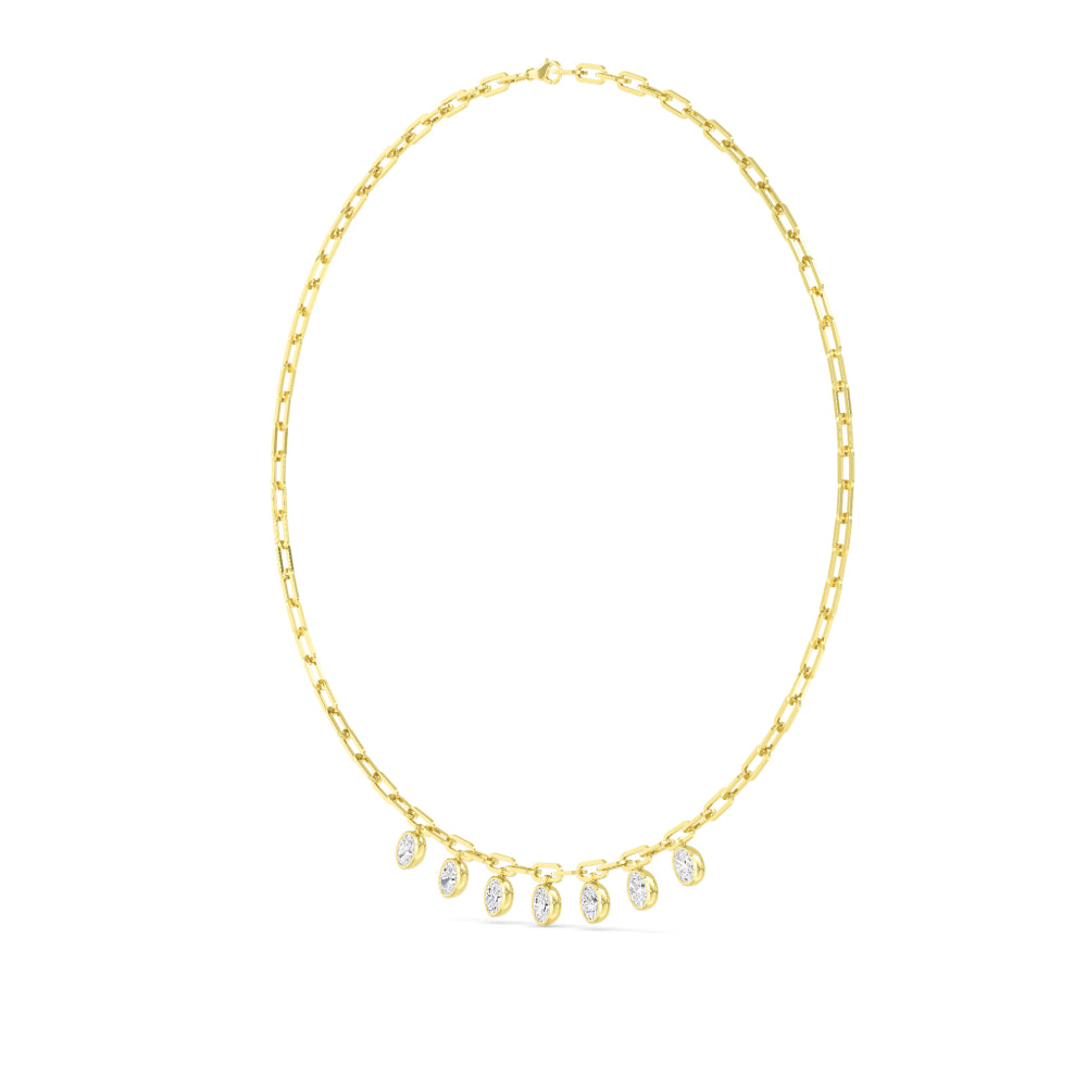 18K Yellow Gold Lab Grown Diamond Paper Clip Necklace N08248-3.75CT-18IN