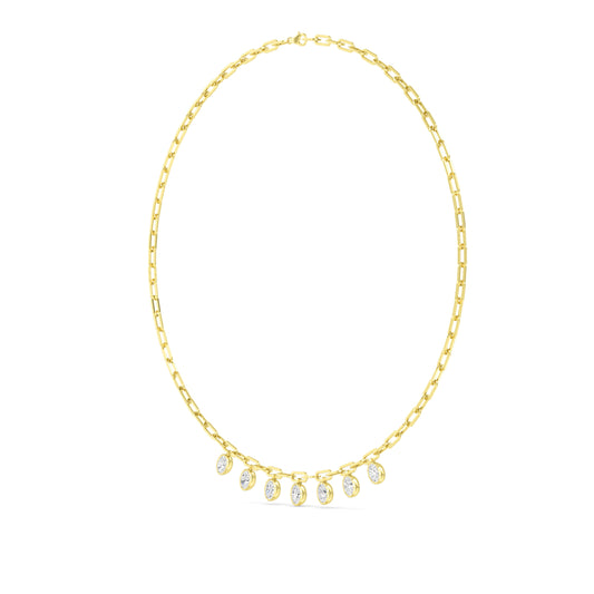 18K Yellow Gold Lab Grown Diamond Paper Clip Necklace N08248-3.75CT-18IN