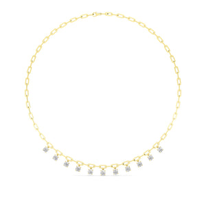 18K Yellow Gold Lab Grown Diamond Paper Clip Necklace N08256-4.38CT-18IN