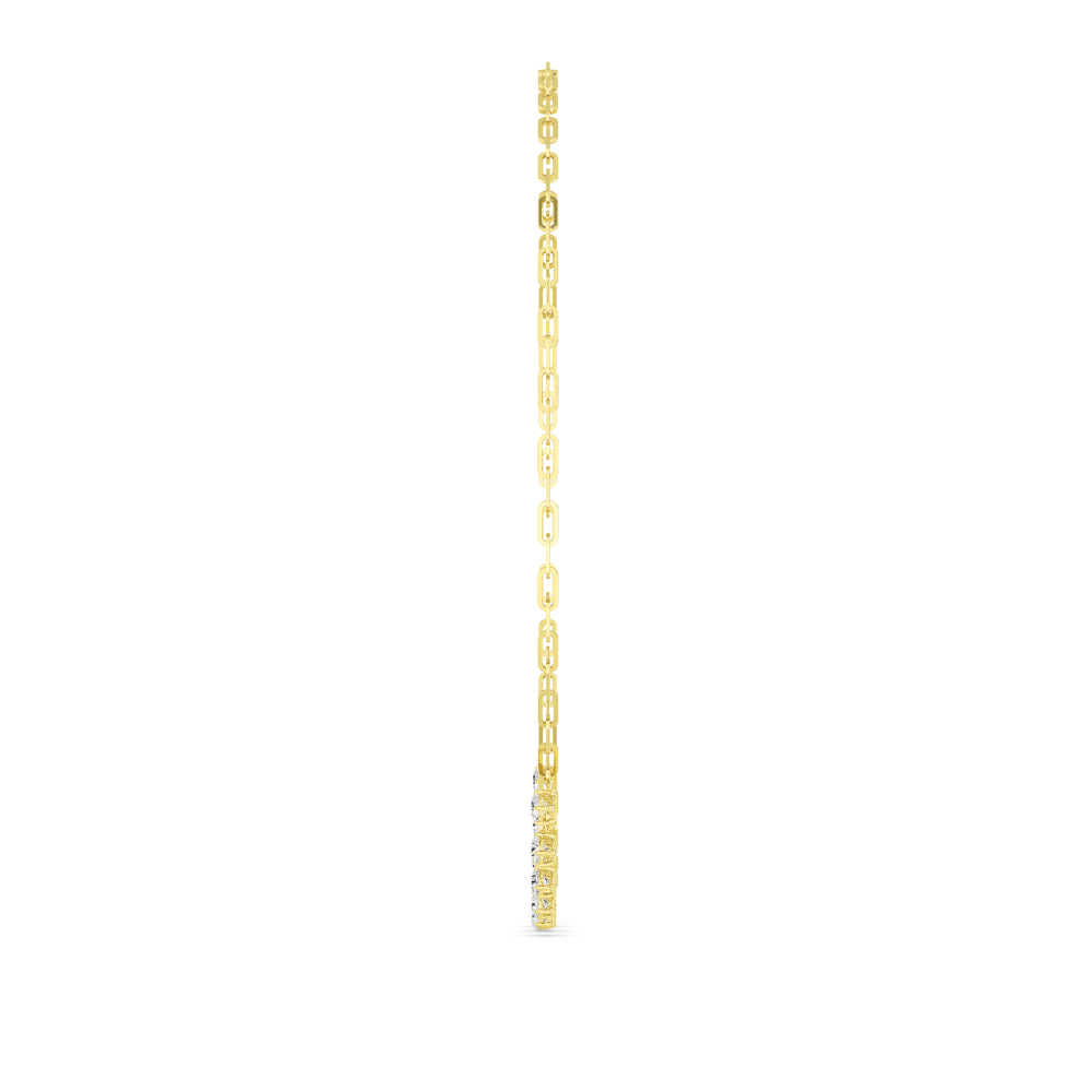 18K Yellow Gold Lab Grown Diamond Paper Clip Necklace N08256-4.38CT-18IN