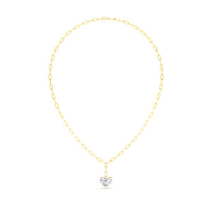18K Yellow Gold Lab Grown Diamond Paper Clip Necklace N08257HT-7-18IN
