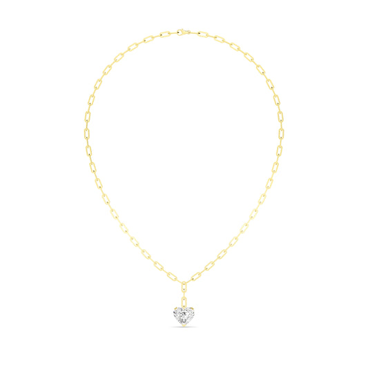 18K Yellow Gold Lab Grown Diamond Paper Clip Necklace N08257HT-7-18IN