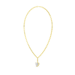 18K Yellow Gold Lab Grown Diamond Paper Clip Necklace N08257HT-7-18IN
