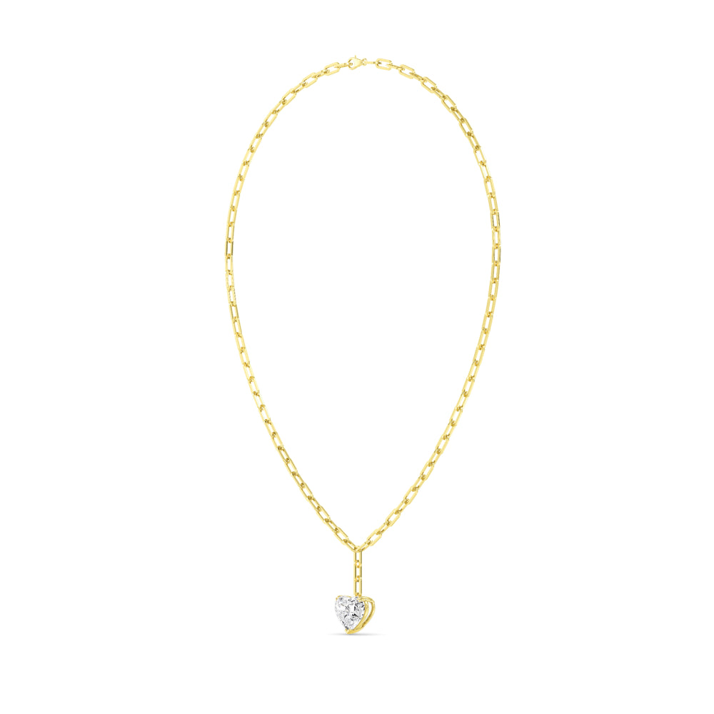 18K Yellow Gold Lab Grown Diamond Paper Clip Necklace N08257HT-7-18IN