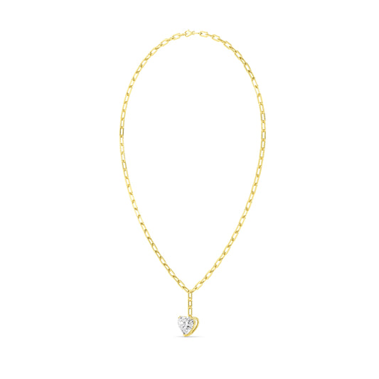 18K Yellow Gold Lab Grown Diamond Paper Clip Necklace N08257HT-7-18IN