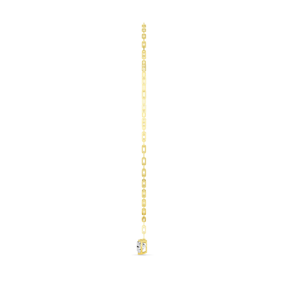 18K Yellow Gold Lab Grown Diamond Paper Clip Necklace N08257HT-7-18IN