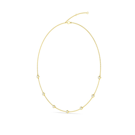 18K Yellow Gold Lab Grown Diamond Paper Clip Necklace N08258-4.63CT-18IN