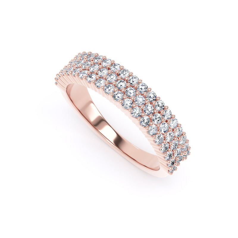 4.3MM Band Round Brilliant Cut - Triple Row Claw (TRC)