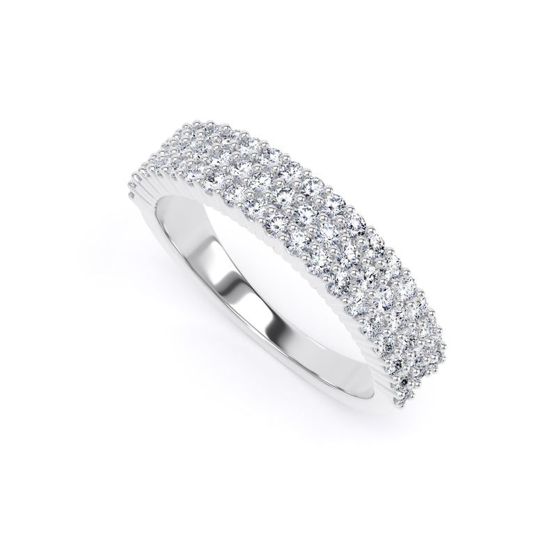 4.3MM Band Round Brilliant Cut - Triple Row Claw (TRC)