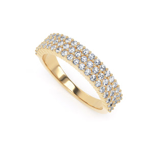 4.3MM Band Round Brilliant Cut - Triple Row Claw (TRC)