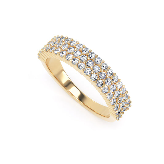 4.3MM Band Round Brilliant Cut - Triple Row Claw (TRC)