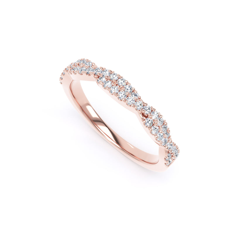 3MM Width Band Round Brilliant Cut - Twist Claw (TST)