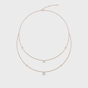 Lab Grown Diamond Layered Necklace N08239-1.38CT-18IN