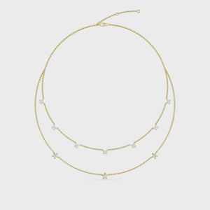 Lab Grown Diamond Layered Necklace N08244-1.75CT-18IN